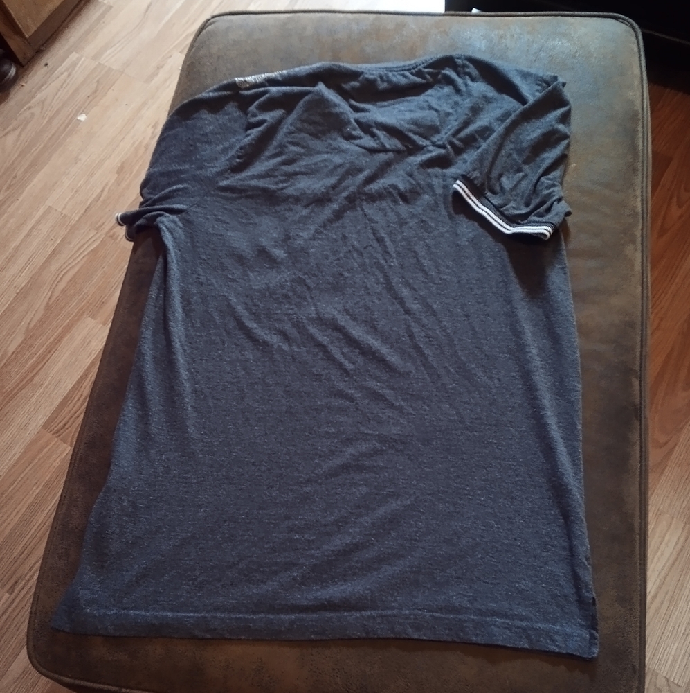 Native Code Gray Partial Button Up T-shirt - Picture 2 of 3